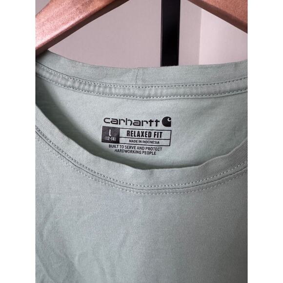 Womens Carhartt Relaxed Fit Mint Green T Shirt - Picture 3 of 3